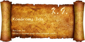 Komáromy Ida névjegykártya