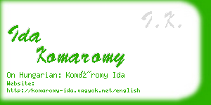 ida komaromy business card